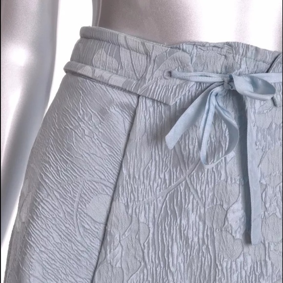 LUCA LUCA Floral Textured Blue Silk Full Skirt - Picture 3 of 7